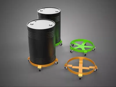 WHEEL SWIVEL CASTER DRUM BARREL BASE TRANSPORT DOLLY CART HOLDER 3D model