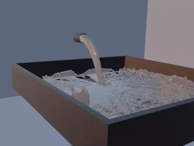 Water falling 3D 3D model