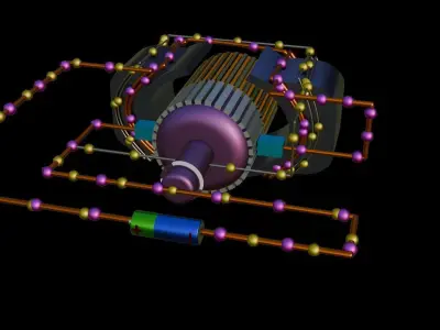 COMPOUND DC MOTOR 3D MODEL  Low-poly 3D model