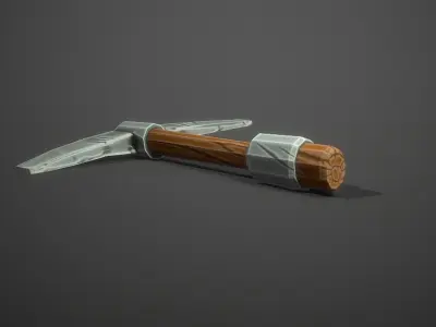 Stylized Pickaxe Low-poly 3D model buy