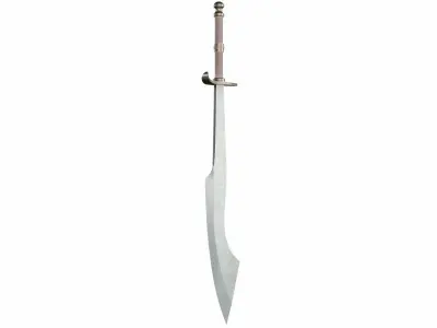 Curved sword 17 Low-poly 3D model