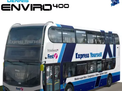 Alexander Dennis Enviro 400 First Express Low-poly 3D model