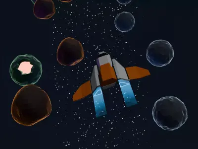 spaceship Low-poly 3D model 7