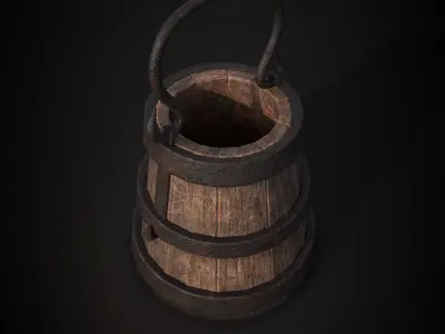 MEDIEVAL BUCKET LOWPOLY GAME ASSET Low-poly 3D model