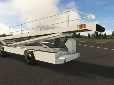 Aircraft Baggage Belt Loader Low-poly 3D model