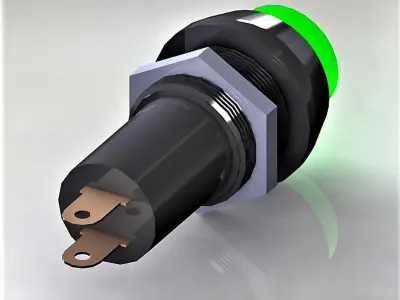 Signal bulb 10 green 3D model
