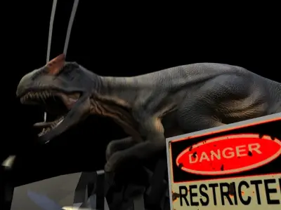 Allosaurus Rigged And Animated Low-poly 3D model
