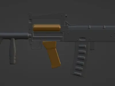 MACHINE GUN - GROZA Low-poly 3D model
