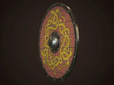 Viking Shield 23 Low-poly 3D model