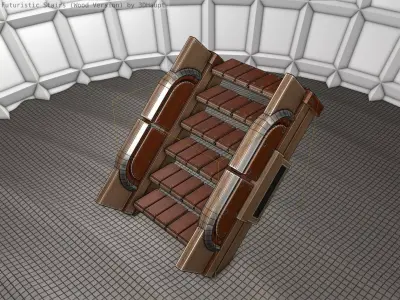 Wood Stairs - Construction Element 22 Low-poly 3D model