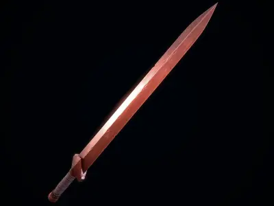 Short Copper Sword Low-poly 3D model