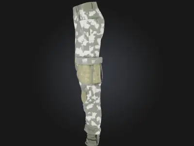 Camouflage Combat Pants Tactical Military Trousers for Soldie 3D model
