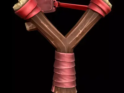 Stylized Slingshot Low-poly 3D model