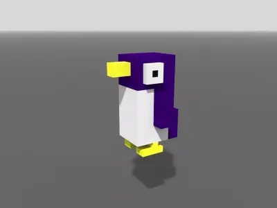 Voxel Penguin Low-poly 3D model buy