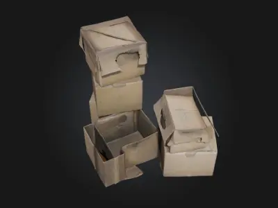 Cardboard Chaos  Cluttered Charm for Urban and Warehouse Scenes 3D model