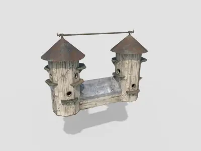 Old Wooden Bird  Houses 3D model