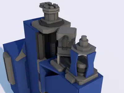 Milling Machine Tool Low-poly 3D model