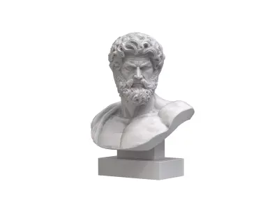 Poseidon Bust - High Detail Greek God Sculpture 3D print model
