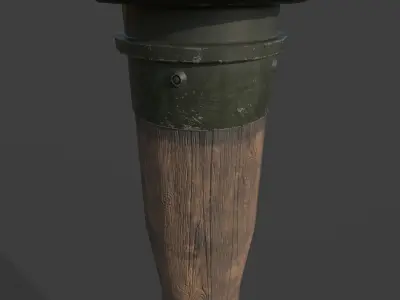 German WW2 M24 Stick Grenade Free low-poly 3D model