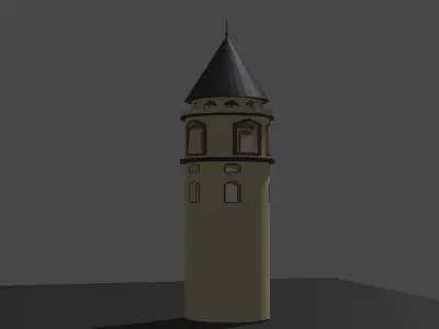 Low Poly Galata Tower Low-poly 3D model