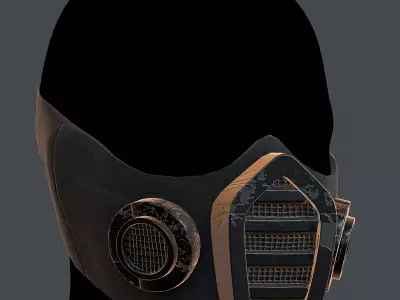 Gas mask helmet 3d model scifi Low-poly  Low-poly 3D model 24