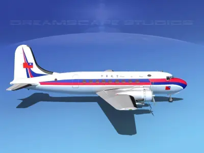 Douglas DC-4 Civil Air Transport China 3D model