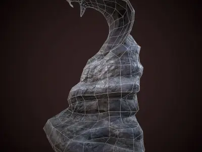 Snake Statue Low-poly 3D model