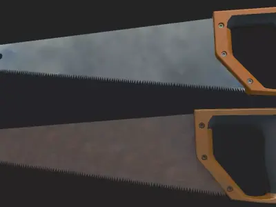 Hand saw 3D model Low-poly 3D model