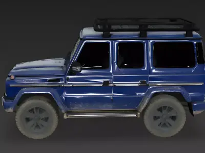 Realistic Blue SUV 3D Model 3d model Low-poly 3D model