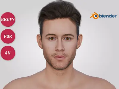 Nick Jonas - American Singer - Classic Side Part Hair Low-poly 3D model