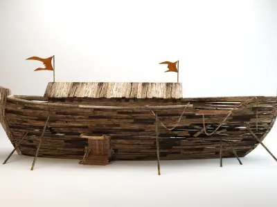 low poly noah ark  3D model
