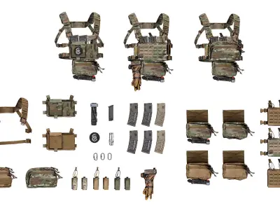 SPIRITUS SYSTEMS MICRO FIGHT CHEST RIG Low-poly 3D model