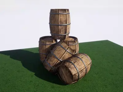 Wooden Barrel 3D model get