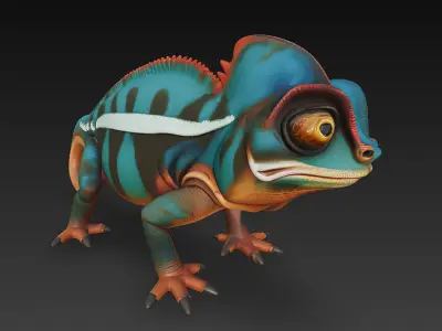 Chameleon Realistic 3D Model Basic - Low Poly Realistic Low-poly 3D model purchase