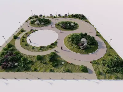 park-public park-Private Park Landscape 3D model buy