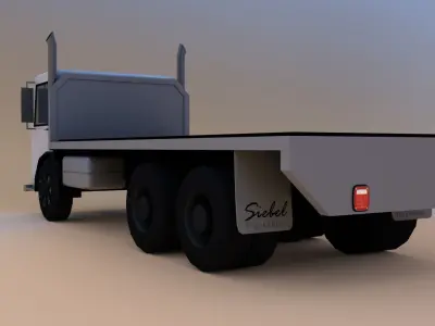  Low Poly Flatbed Truck  Low-poly 3D model