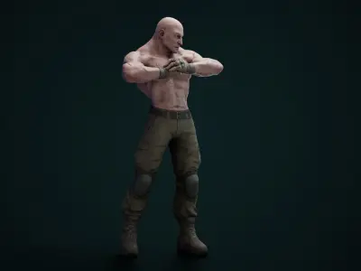 Military Boss Low-poly 3D model