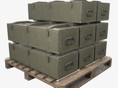 PBR Military Cargo Case 03 Low-poly 3D model