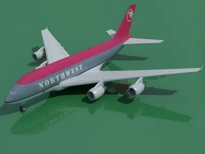 North West Airbus A380 3D model