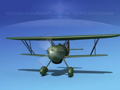 Curtiss P-6E Hawk V09 3D model