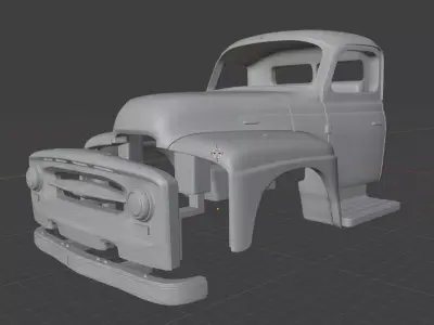 1953 International R160 cab truck 3D print model