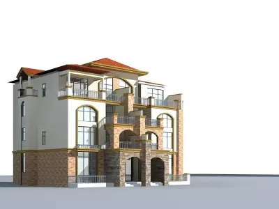 Villa building 3D model