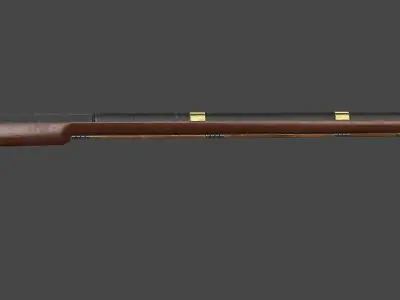 Musket flintlock rifle Low-poly 3D model