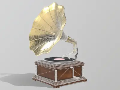Gramophone Free low-poly 3D model