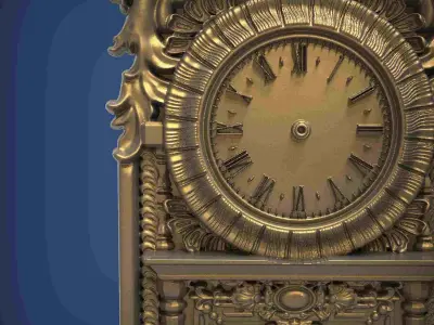Carved clock for 3D printing and CNC 3D print model 24