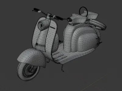Old Rusty Scooter Low-poly 3D model