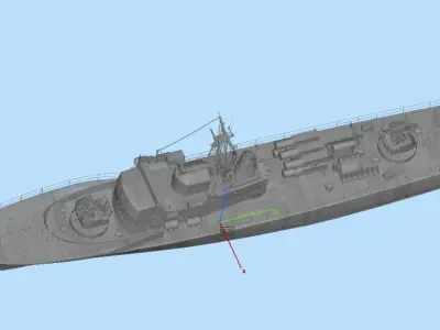 Rocket launcher gun ship 3D model