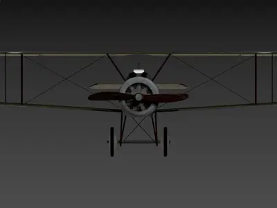 3D model of a biplane Low-poly 3D model