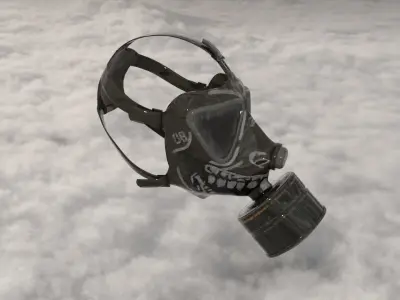 gas mask Low-poly 3D model 13