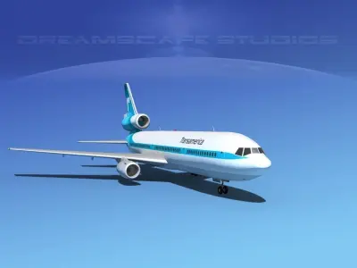 Douglas DC-10 Transamerica 3D model